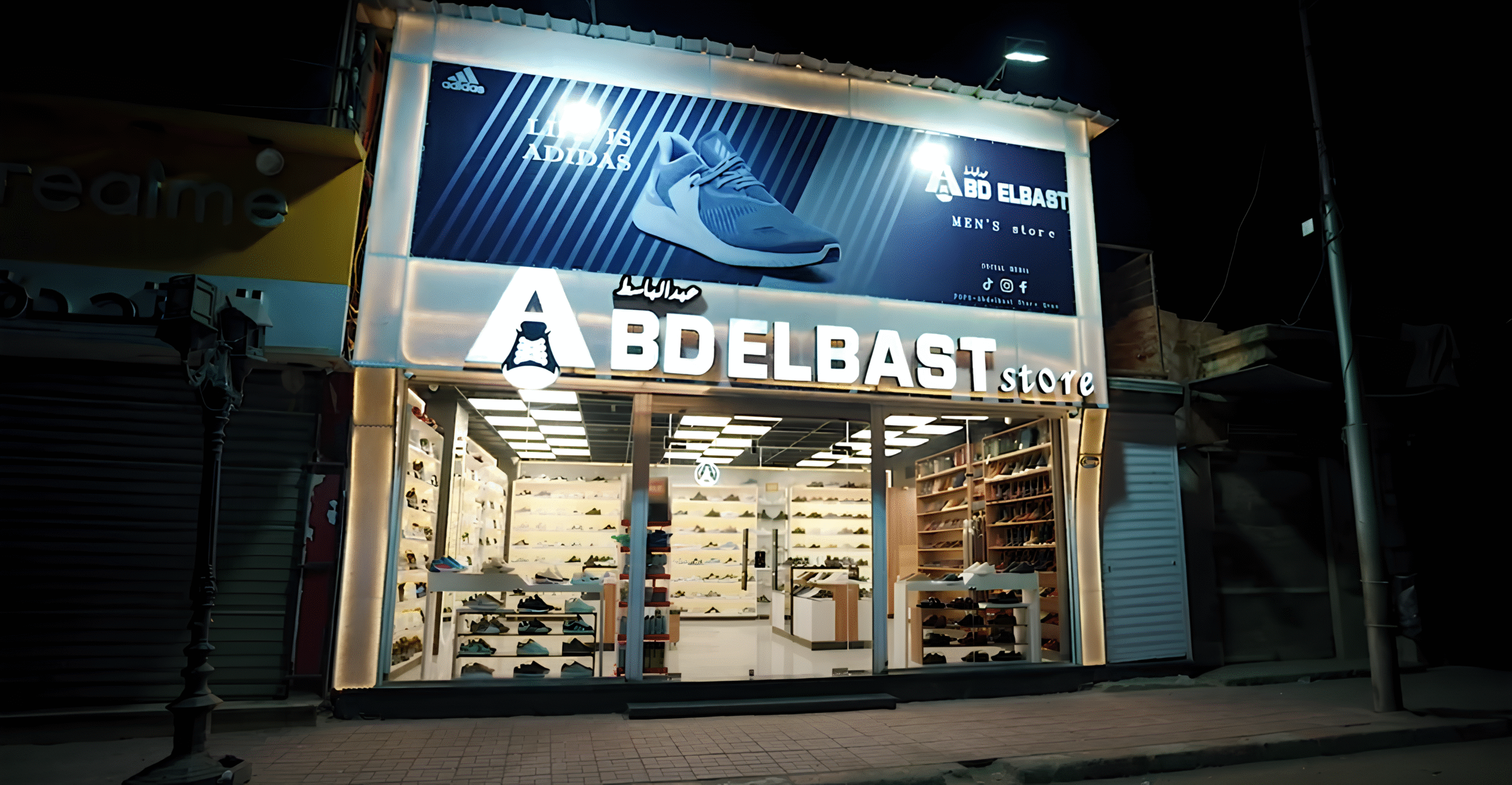 من أعمالنــا في تشطيب براند عبدالباسط للأحذيــة في قنا